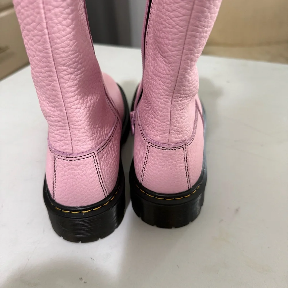 Dr. Martens Pink Leather Heart P-O Boot Cowboy Western NEW NWT